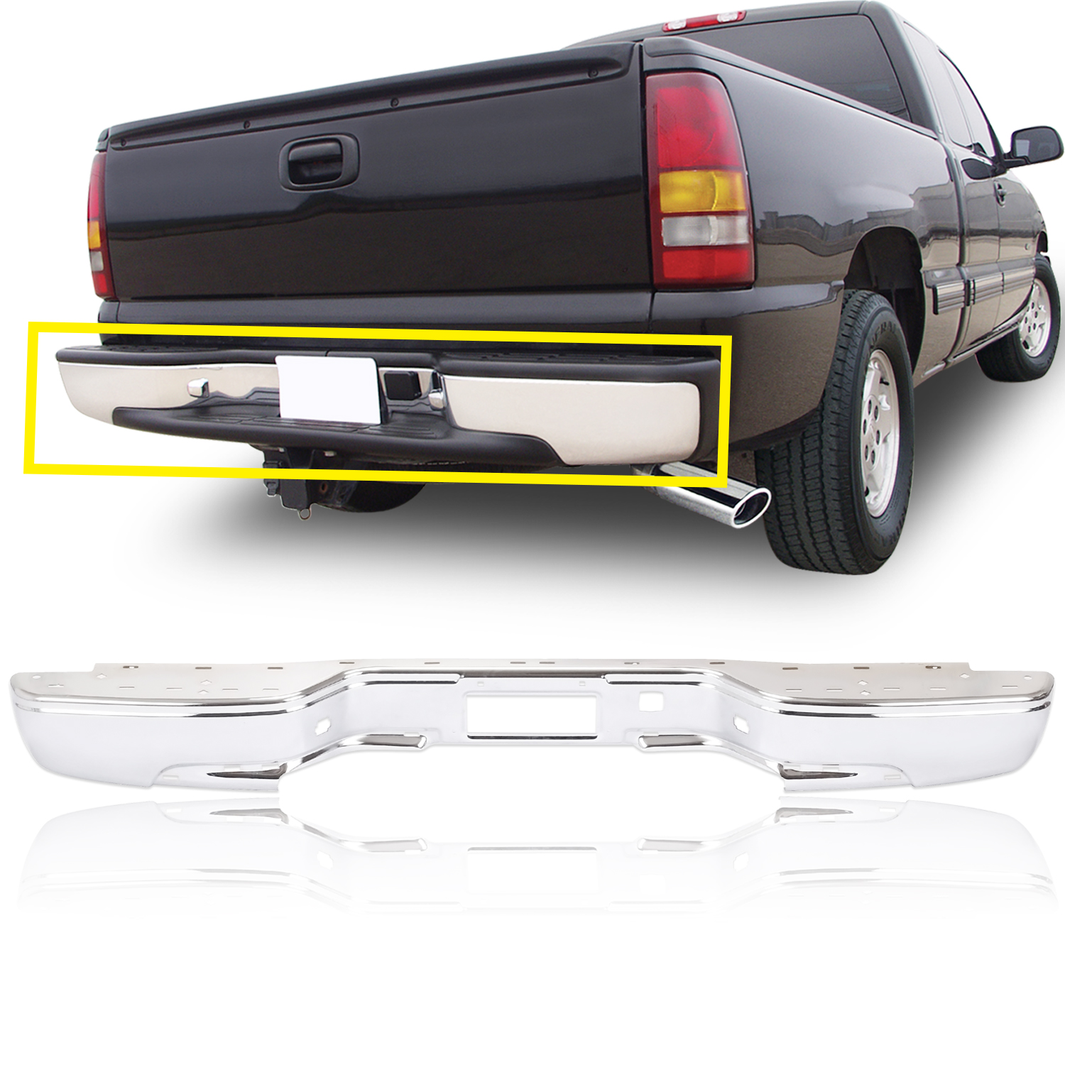 Rear Step Bumper For 99-07 Chevy Silverado GMC Sierra 1500 LS LT SS WT SL  Chrome | eBay